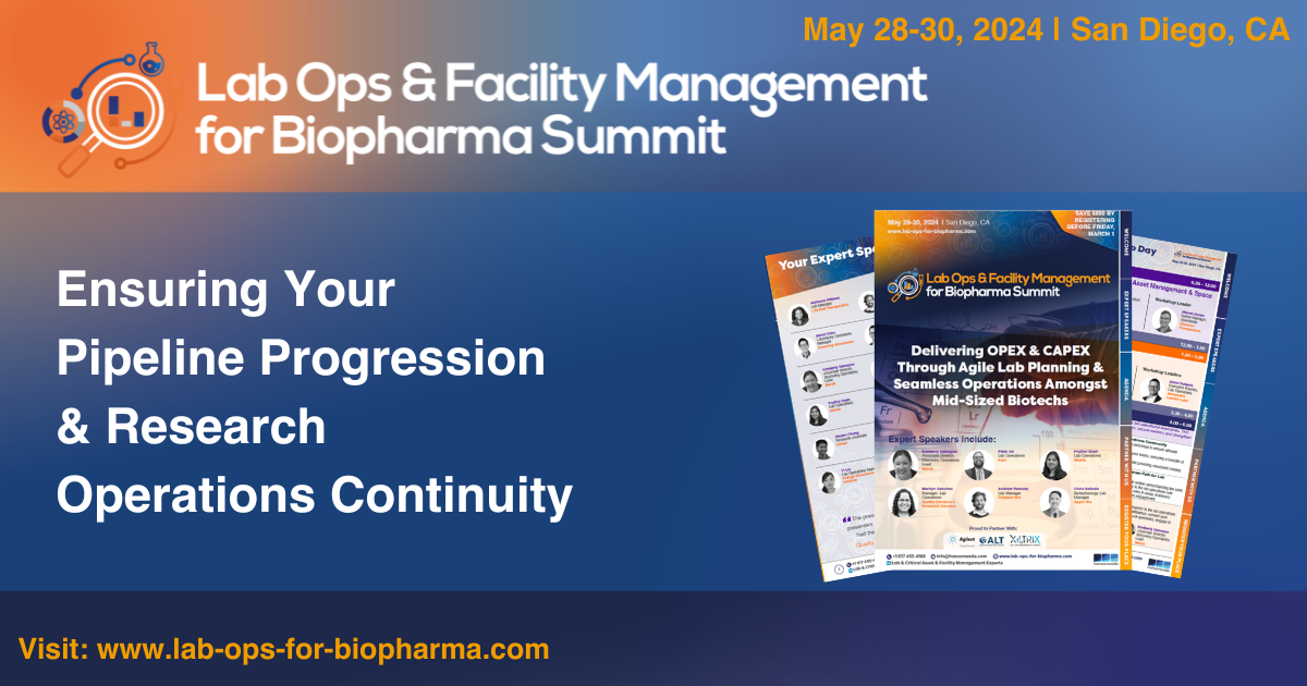 Conference Day One Lab Ops & Facility Management for Biopharma Summit